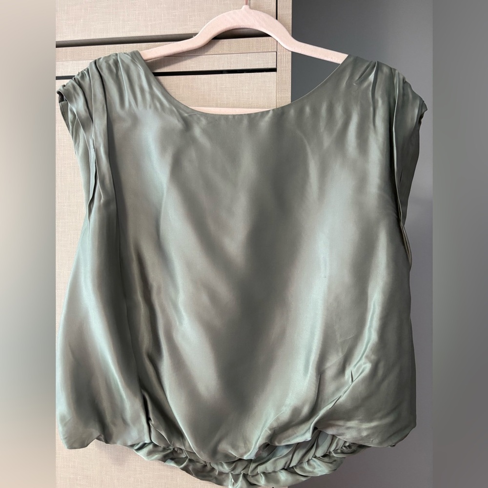 Anthropologie size M Elegant Sage Green Women's BLOUSE - Picture 4 of 6